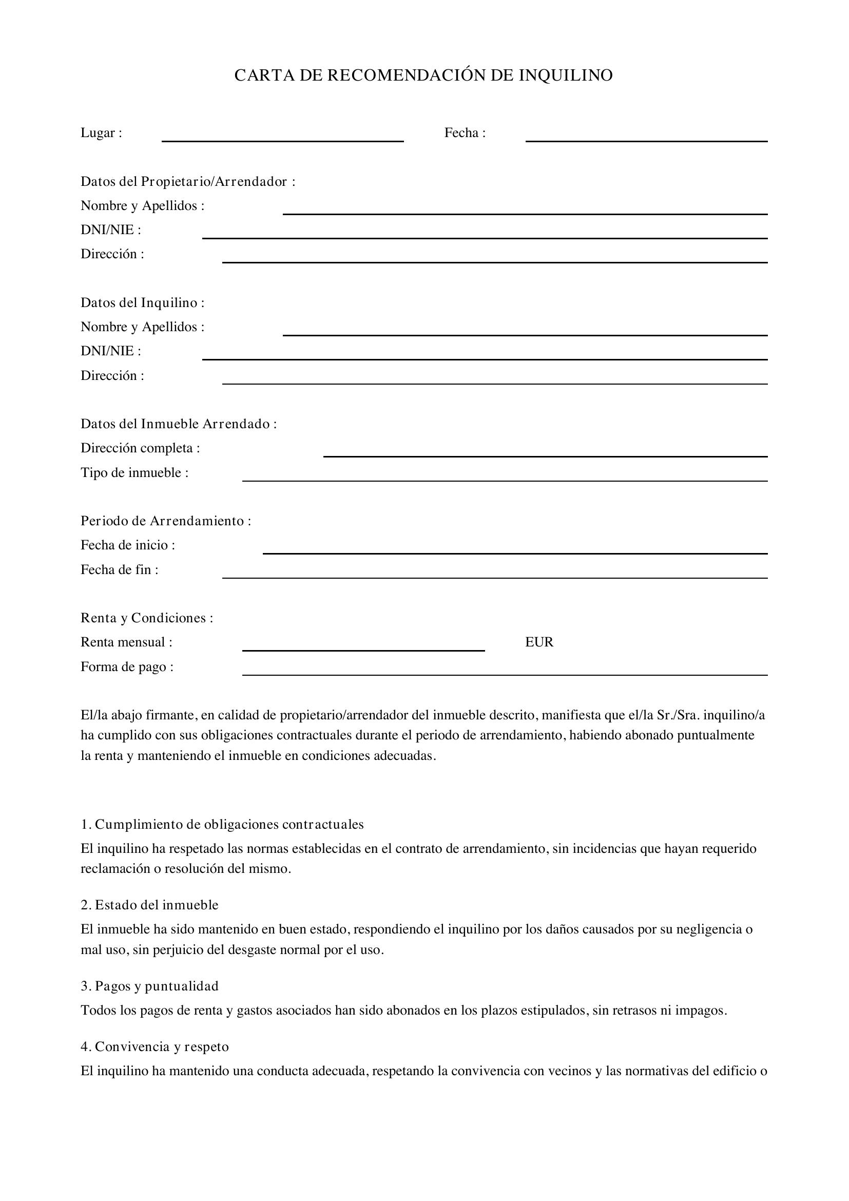 Carta Recomendacion Inquilino