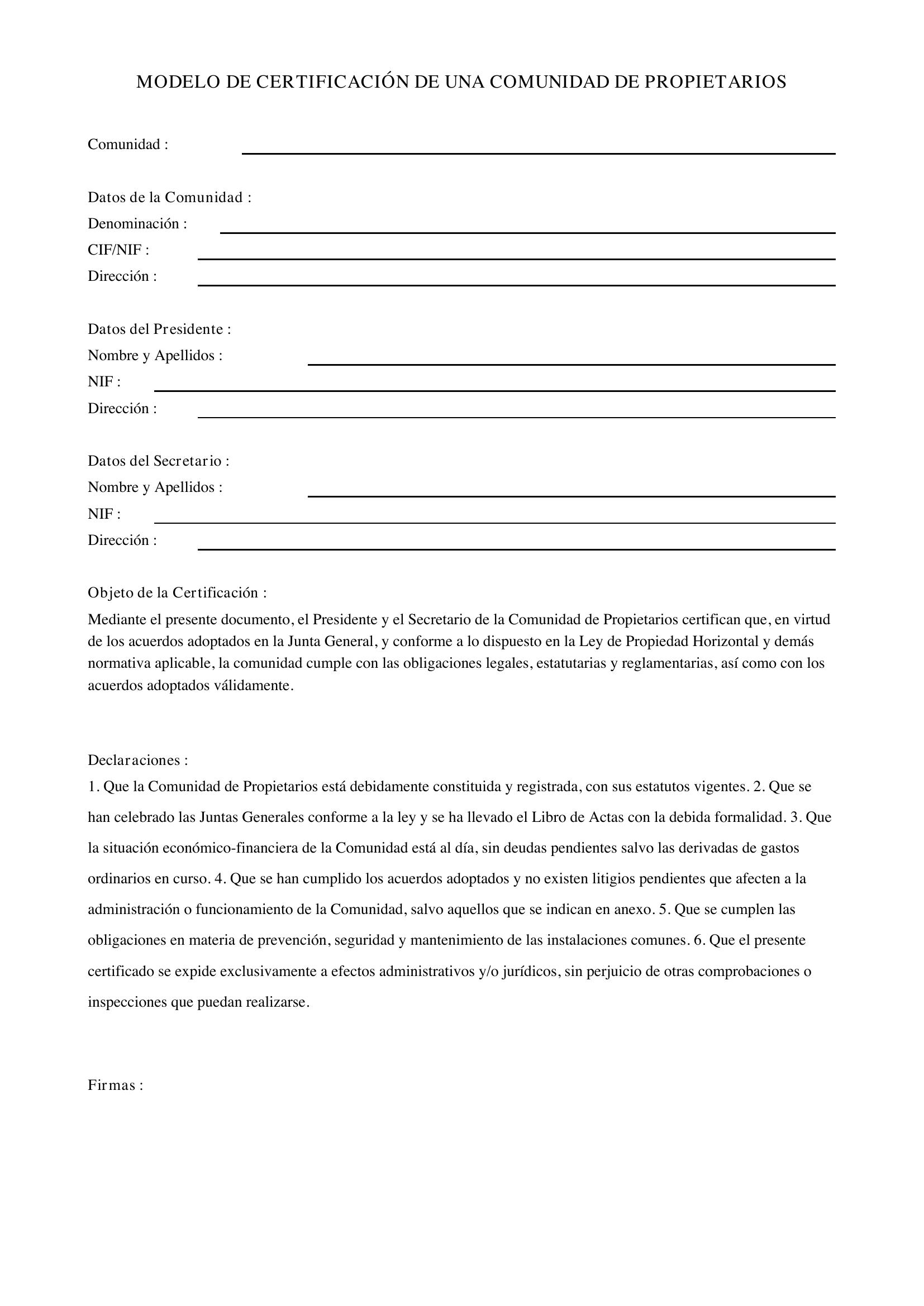 Modelo De Certificación De Una Comunidad
